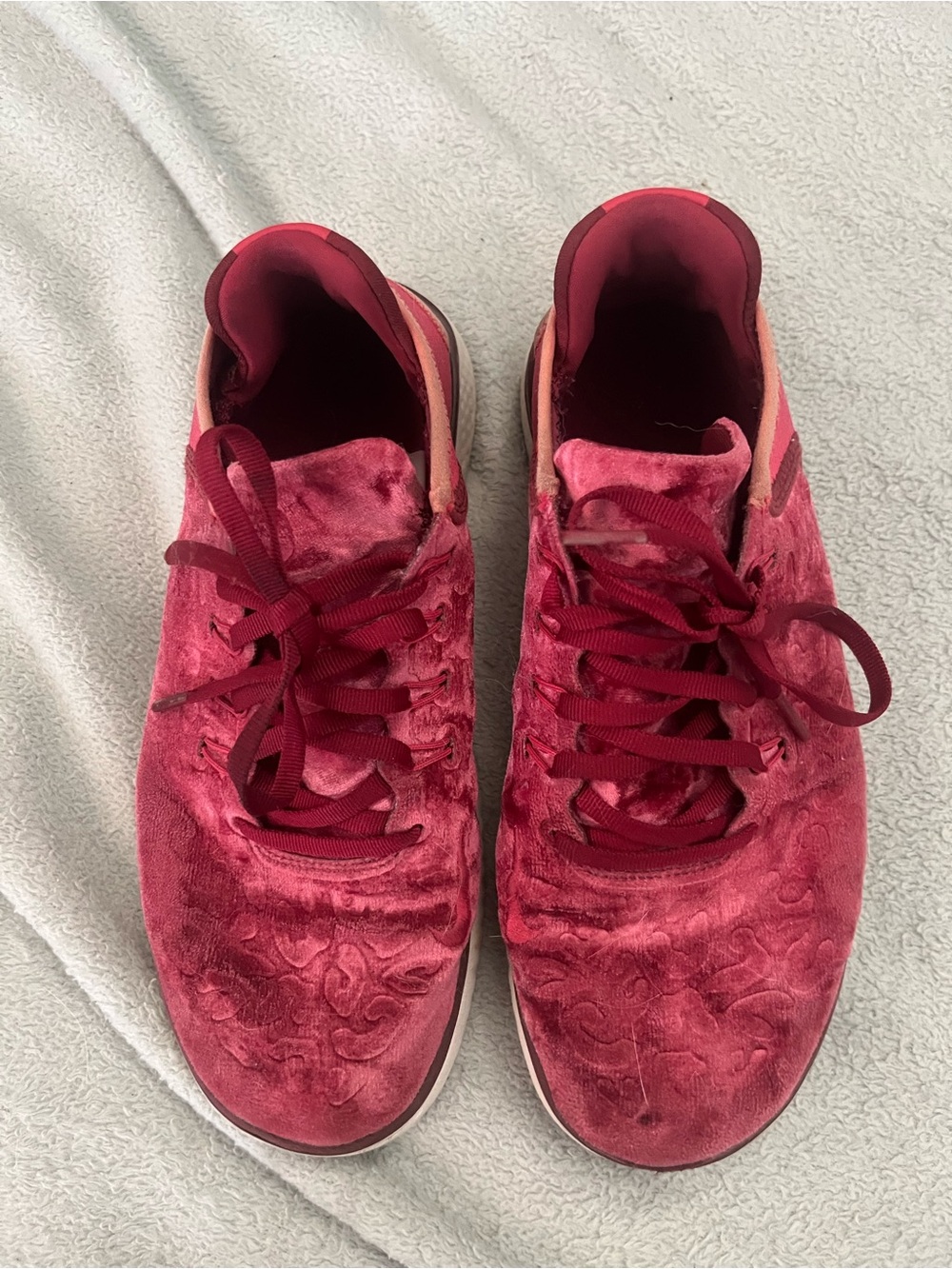 Nike Women's Velvet Lace-Up Sneakers in Wine